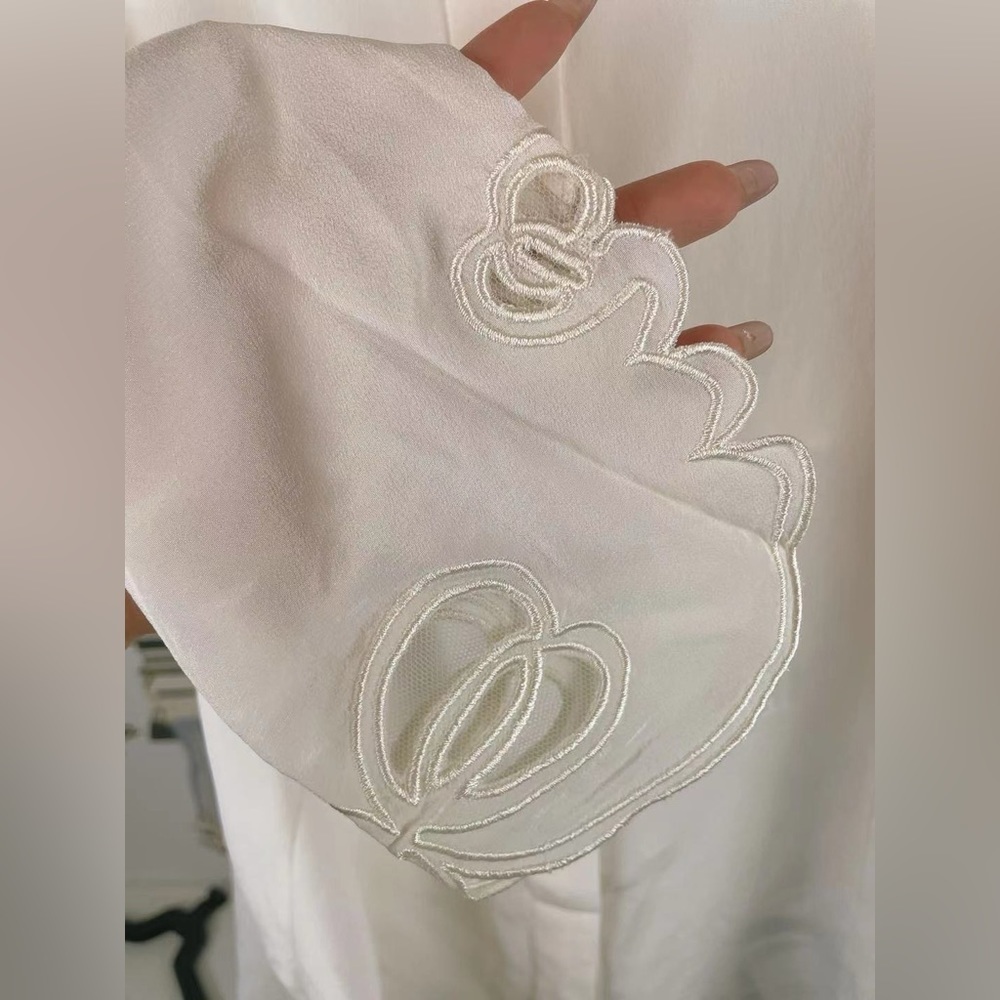 J.ING Off White Silk Blouse Top - Picture 4 of 6